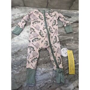 Caden lane Sz 3-6 Months Bass Buddies Convertible Zip Romper